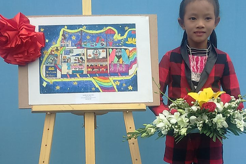 Cuộc thi vẽ tranh "Chiếc máy bay mơ ước của em" và câu chuyện của bé Giang Hồng Chi trường Tiểu học Cổ Đô